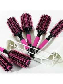 1 Peça/Conjunto Pente Brasileiro - Conjunto de Pentes para Penteado em Alumínio Vermelho - Escova de Cerdas de Náilon e Cerdas de Javali para Todos os Tipos de Cabelo, Inclui Pente Desembaraçador e Modelador de Madeira, Borla de Ar, Pente Quente em Formato de Pêra, Pente Modelador - Multicolorido - Visão 8