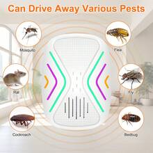 Dual-Frequenz Ultraschall-Schädlingsvertreiber - Eine humane Schädlingsbekämpfungslösung, effektiv zum Vertreiben von Mäusen, Kakerlaken, Fliegen und Mücken, geeignet für Zuhause, Küche, Garage oder Lager - Weiss - Übersicht 6