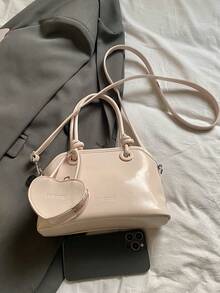 Fashionable Niche Women's Bag, Retro 2026 New Ins Polka Dot Shoulder Crossbody Bowling Bag, Autumn/Winter - Pink - View 9