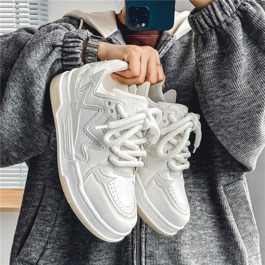 Women's Board Shoes New Fashion Small White Shoes Women's Shoes All Match Low-Top Casual Shoes - 白色 - 查看 1