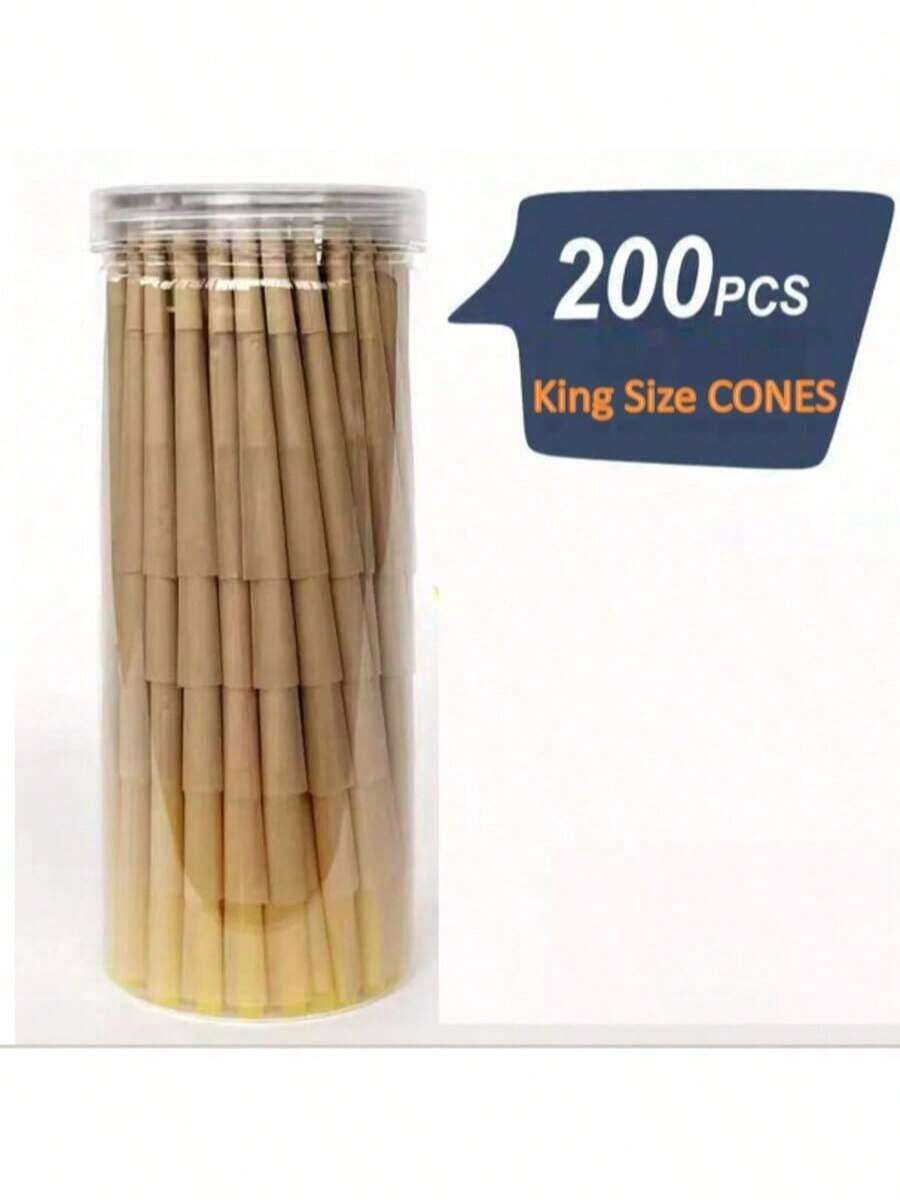 MINAMIZU 1000/200/100/50/30/10pcs Natural Pre-Rolled Cones Rolling Papers - King Size Ultra Thin & Slow Burning Smoking Cones With Tips/Tubes - Trumpet ,Tube Rolling Paper For Accessories,Vape,Holiday/Valentine's Gifts & Smoking Accessories,Father's Day Gift