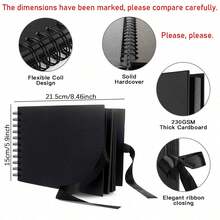 80-Page Self-Adhesive Black Photo Album, Large DIY Wedding Memory Book, Travel Photo Album (Black 8X12 Inches) - Multicolor - View 5