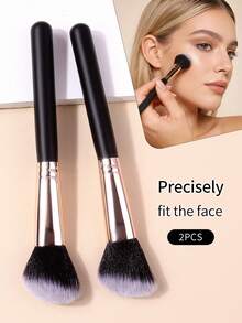 2/1pc Sickle Shaped Contour Brush, Angled Cheek Shadow Brush, Face Makeup Brush For Powder, Blush, Versatile Cosmetic Tool