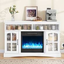 BALCONERA TV Cabinet With 50" Electric Fireplace – Adjustable Flames, Overheat Protection & Remote Control - View 2