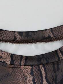 夏季动物印花两件套女装长袖上衣女式打底裤女式夜店装 - 黑色 - 查看 7