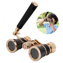 3x25 Tricolor Theater Binoculars (Red, White, Black) | Portable Glasses For Children (Opera And Concert) | Cute Mini Binoculars, Ideal Gift For Children, Shows And Sightseeing While Traveling - Black - View 2