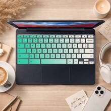 1pc Spanish & English Keyboard Cover Compatible With Samsung Chromebook 4 3 XE310XBA XE500C13 XE501C13 11.6"/Chromebook 4 15.6" XE350XBA/Chromebook 2 XE500C12/Chromebook Plus V2 2-In-1 XE520QAB XE521QAB 12.2,Dust-Proof Keyboard Protector,Mint Fresh Green Design - Universal Version - View 1