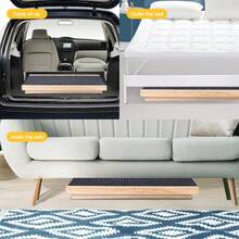 Rampa de madera plegable portátil para mascotas para todos los perros y gatos de 27.5 pulgadas de largo, ajustable de 12 a 16 pulgadas, rampas para perros de hasta 100 libras, para cama, sofá - Color de la madera - Ver 7