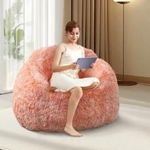 Silla de bolsa de frijol de piel falsa,Sofá de bolsa de frijol de peluche con reposabrazos,Sofá de bolsa de frijol peluche lleno de espuma,Silla pereza acogedora para dormitorio sala de estar lectura - Naranja - Ver 6