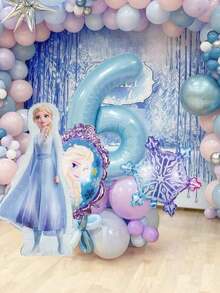 Hasbro 19pcs Aluminum Foil & Latex Mixed Balloon Set, Dreamy Ethereal Style, Snowflake Pattern, Light Blue, Pink And Other Soft Cool Colors - Multicolor - View 13