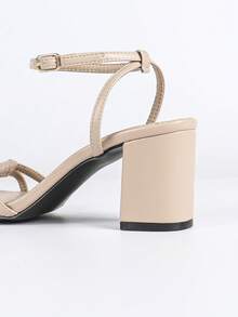 Sandalias de tacón alto de verano para mujer, zapatos elegantes de primavera/verano de color albaricoque para mujer, sandalias de tacón alto y puntera abierta de moda sexy, sandalias de tacón grueso y bloque, zapatos de novia de boda con tacón grueso, sandalias de color albaricoque, sandalias de tacón grueso con hebilla que se ajustan bien para citas, fiestas, uso al aire libre, zapatos minimalistas de unicolor y tacón medio para vacaciones de mujer - Albaricoque - Ver 9