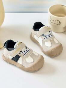 1 Pair Spring/Autumn Kids Sneakers, Soft Sole Toddler Boys' White Casual Shoes, New Versatile Running Shoes For Boys & Girls Students Flat Shoes - Black - View 2