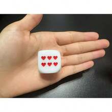 1颗心形25毫米骰子，点状图案，适用于桌面游戏、酒吧、KTV和饮酒游戏 - 彩色 - 查看 5