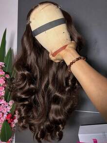 NATAN 俏皮长波浪假发 - 采用粘性纤维制成，耐热，带帽网，优雅中分瀑布式波浪发型，女士款 - 圣诞特惠