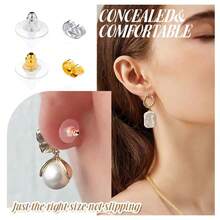 Greater Than Or Equal To 360pcs Plastic Fishhook Earring Backs For Heavy/Droopy Ears, Stud Backings With Box Storage – Hypoallergenic Locking Clutch Bullet-Style Eplacement Findings - Four-compartment Box - View 6