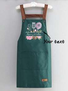 1 pieza Delantal de cocina personalizado, Delantal impreso personalizable - Delantal de cocina personalizado, Delantal con logotipo personalizado, Delantal de chef, Delantal con nombre personalizado, Adecuado para panaderos, asadores, delantal de cocina, Delantal de poliéster moderno resistente al aceite, Delantal de cocina negro, Adecuado para jardinería, cocina y tareas del hogar, Regalo ideal para el Día de la Madre, temporada de bodas, temporada de graduación para familiares y amigos - Multicolor - Ver 2