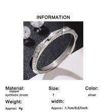 1枚时尚个性化锆石戒指，情人节、生日、派对等场合送给女性的百搭礼物 - 銀色 - 查看 8