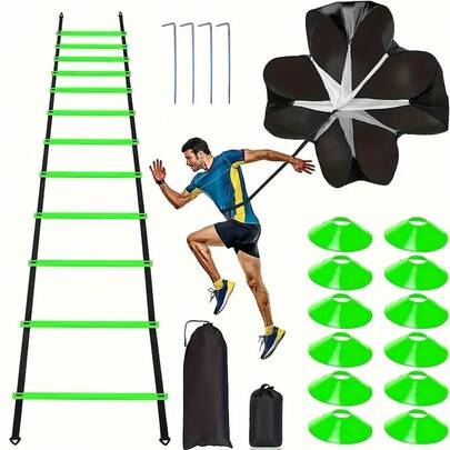 1set Designed To Develop Quicker Feet, Better Balance, And Sharper Directional Changes, This Agility Ladder Is A Must-Have For Soccer Players Of All Levels. Use It To Perform High-Intensity Drills That Improve Acceleration, Deceleration