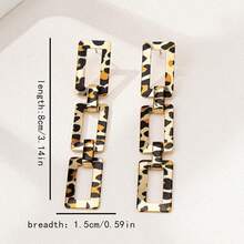 一套时尚豹纹项链耳环套装，性感欧美街头风 - 金黃色 - 查看 5