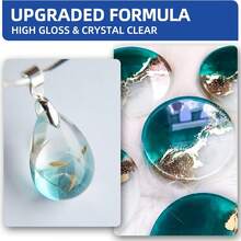 1:1 体积比环氧树脂，高光泽，抗紫外线，快速固化，适用于艺术、珠宝制作、工艺品制作 - 包含树脂和固化剂，DIY珠宝制作，合成树脂材料 - 透明 - 查看 6