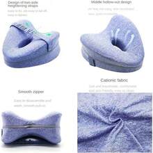 1pc Leg Pillow, Ergonomic Side Sleeper Pillow, Memory Foam Knee Pillow With Strap, Side Sleep Leg Support Cushion, With Removable And Washable Pillowcase, Bedding, Home Goods - Multicolor - View 6