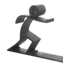1pc Creative And Easy Stick Figure Bookend Stick Man Creative Gift For Boy PLA Material - Black - View 2