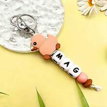1pc Personalized Silicone Duck Keychain, Cute Animal Bag Charm, Name Pendant, Valentine's Day Gift, Daily Gift - Duck Keychain - View 22