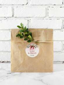 Personalized Custom Text, "Love Is Sweet", Wedding Cookie Favor Labels, Christmas Wedding Cookie Favor Stickers, Wedding Cookie Labels, Thank You Stickers, Holiday Party Stickers - Multicolor - View 4