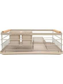 Compact Kitchen Dish Drying Rack With Drip Tray And Utensil Holder, Easy To Assemble And Clean Dishes, Sink Drainer Rack, Silver With Handle - Camel - View 3