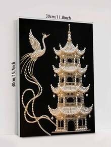 1 Set DIY Handmade Pearl Painting, Size 30x40cm/11.81x17.85in, DIY Handmade Pearl Inlaid Painting, Comes With Self-Adhesive Pearls And Diamonds, Suitable For Home Decor, New House Decoration, DIY Hobbyists, Best Friend Gifts, Diamond Painting Kit, Frameless - Multicolor - View 3