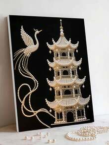 1 Set DIY Handmade Pearl Painting, Size 30x40cm/11.81x17.85in, DIY Handmade Pearl Inlaid Painting, Comes With Self-Adhesive Pearls And Diamonds, Suitable For Home Decor, New House Decoration, DIY Hobbyists, Best Friend Gifts, Diamond Painting Kit, Frameless - Multicolor - View 2