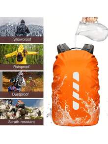 1pc Universal Backpack Rain Cover, 35L High Quality Dustproof With Reflective Strips, Suitable For Hiking, Camping, Travel Backpacks, Cycling And Outdoor Activities - Multicolor - View 5