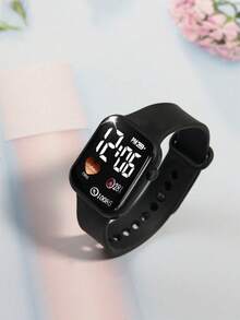 2pcs/Set, Fashionable, Minimalist And Elegant Unisex Cute Square Digital Watch Paired With Luxury Bracelet, Suitable For Parties, Gatherings, Traveling To Check Time, Also Great Gift For Occasions Like Back To School, Thanksgiving, Valentine's Day, New Year 2026 - Multicolor - View 6
