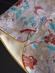 This Crane And Floral Design Creates A Modern Chinese Style Round Neck Vest For Women, Offering An Elegant And Casual Look. The Lightweight Sleeveless Tang-Style Vest Is Perfect For Spring And Summer, Layered Over A Shirt. Made Of Comfortable Fabric, It Features A Shorter Front And Longer Back, With Side Slits. Suitable For Holidays, Casual Wear, Vacations, Social Occasions, And Everyday Wear. - 花色 - 查看 10