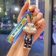 3pcs Random Disney Zootopia Cartoon Figurines, Cute PVC Collectibles, Key Chain, Bag Pendant, Perfect Holiday Gift - Multicolor - View 3