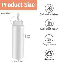 1pc Squeeze Sauce Bottle! Leak-Proof Design + Clear Measurement Scale, With Lid Seasoning Bottle, Suitable For Grilling, Salad And Baking - Multicolor - View 4