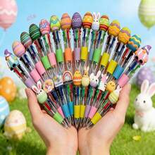 5/10 Easter Pencil Rabbits | Student Rewards, Classroom Rewards, Eggshell Party Gifts, Random Design, Silicone Material - Multicolor - View 10