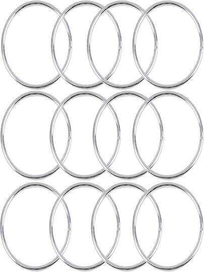 Bộ 10/15/20 chiếc nhẫn dệt cỡ lớn, nhẫn thủ công bằng kim loại bạc 3 inch, nhẫn hình bẫy giấc mơ, nhẫn hoa, đồ thủ công tự làm và trang trí tường.