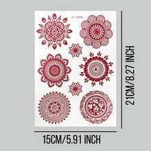 2 Tờ Hình Xăm Tạm Thời Màu Nâu - Họa tiết Mandala Cổ Điển & Hoa Tinh Tế, Thiết Kế Tinh Xắn Cho Trang Điểm Hàng Ngày & Dự Tiệc, Trang Trí Tay & Cơ Thể Sáng Tạo Cá Nhân, Miếng Dán Hình Xăm Phong Cách Cổ Điển Cao Cấp. - màu nâu - Xem 9