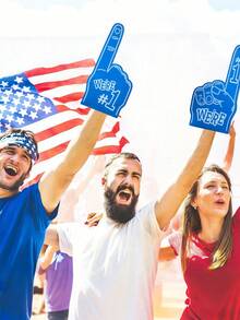 2个泡沫手指道具，采用厚实柔软的泡沫材料制成，多种颜色可选，适用于啦啦队表演、体育赛事、足球比赛、体育庆典、派对、学校集会、酒吧聚会、情人节、复活节和其他场合的加油助威。 - 彩色 - 查看 5