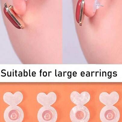 Miếng nâng đỡ khuyên tai bằng silicon, phù hợp với khuyên tai nặng, miếng đệm nâng đỡ vô hình được thiết kế để ngăn ngừa tình trạng chảy xệ dái tai, dùng cho khuyên tai dạng đinh và dạng mặt dây chuyền.