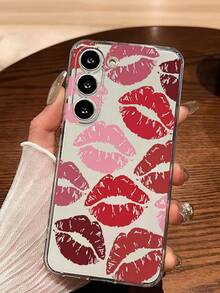 1pc Fiery Lips Soft Phone Case Compatible With Huawei Honor, Redmi, Galaxy A04e/12/A13/A14/A34/A50/A52/A53/A54/S21/S22/S23/S24/S25/S25Ultra/S25FE/S26/S26 PLUS/S26 ULTRA/S26 EDGE, 6A/7A/8A, 12T/13T/15T/15T Pro - Clear - View 2