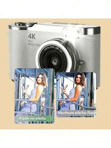 RENEAR 4K Digital Camera With 8X Zoom, Compact CCD, 48MP, 180° Flip Screen, Student Photographic - 黑色 - 查看 3