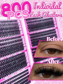 New Platform Product Recommendation: 800pcs Individual False Eyelashes, Providing 30D, 40D, 50D, 60D, 80D And 100D Curl Options, Lengths From 8-16mm. These DIY Individual Lashes Have A Natural Appearance, Fluffy And Lightweight, Soft And Comfortable, Reusable. - DD - 查看 2