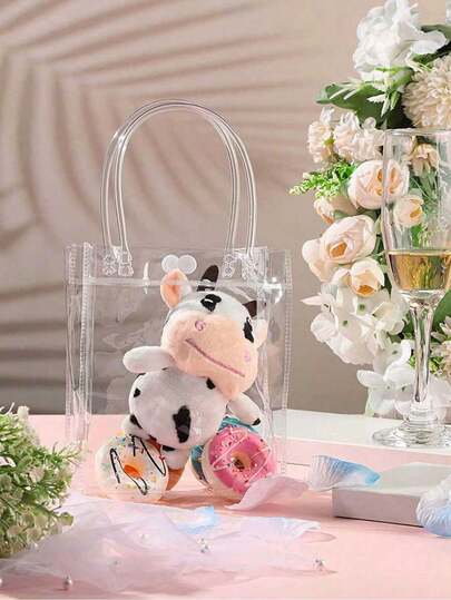 10 piezas/40 piezas Bolsas de regalo reutilizables y transparentes con asas - Bolsas de fiesta de plástico adecuadas para boutiques, bodas, cumpleaños, baby showers, Día de la Madre