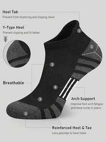 20只/10只/5只/1双 黑白男士夏季袜子，时尚休闲舒适，适合户外运动、跑步、健身，压缩膝袜，商务休闲假日黑白中筒袜，假日礼物（透气），适合鞋码（39-42/43-46） - 彩色 - 查看 6