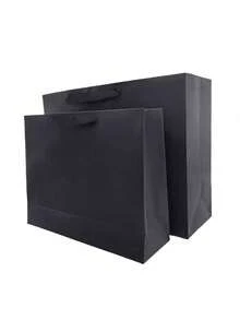 Bộ 8 túi quà màu đen cao cấp có quai dập nổi, túi giấy đen sang trọng, trang trí lễ Phục Sinh. Phiên bản cao cấp đi kèm hộp quà và giấy gói quà, thiết kế tối giản, phù hợp trang trí nhà cửa, văn phòng, trường học, đựng khăn quàng cổ, khăn choàng, đồ ăn nhẹ, quà tặng đám cưới, tiệc tùng, quà tặng cho giáo viên, bạn học, đồng nghiệp, bạn bè, người yêu, cô dâu, phù dâu. - màu đen - Xem 8