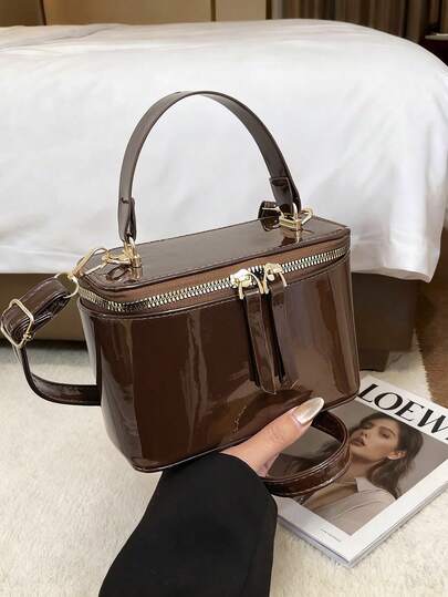 2026 New Exquisite Textured Box Bag, Fashionable Chic Minimalist Large Capacity Crossbody Square Bag For Women