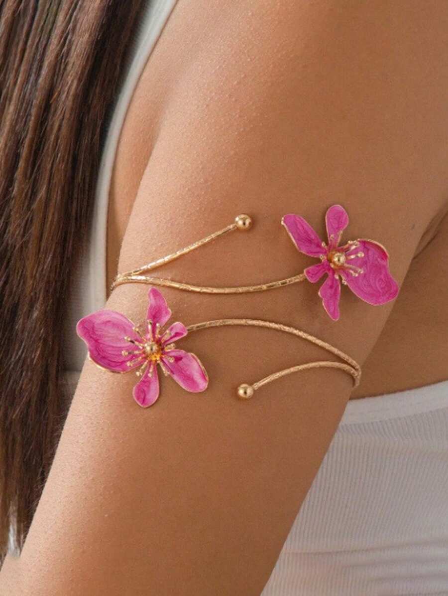 1pc Women's Vintage Multilayer Wrapped Metal Texture Line Bracelet, Fashionable High-End Arm Cuff - Multicolor 22 - View 1