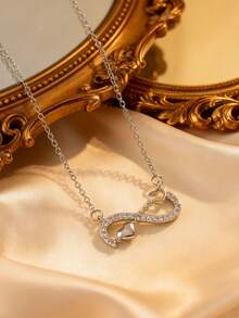 Simple And Fashionable 8-Shaped Heart-Shaped Collarbone Chain, Exquisite And Versatile, Elegant Neck Chain